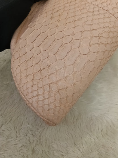 Chanel Timeless Clutch Python Pink Peach SHW #14