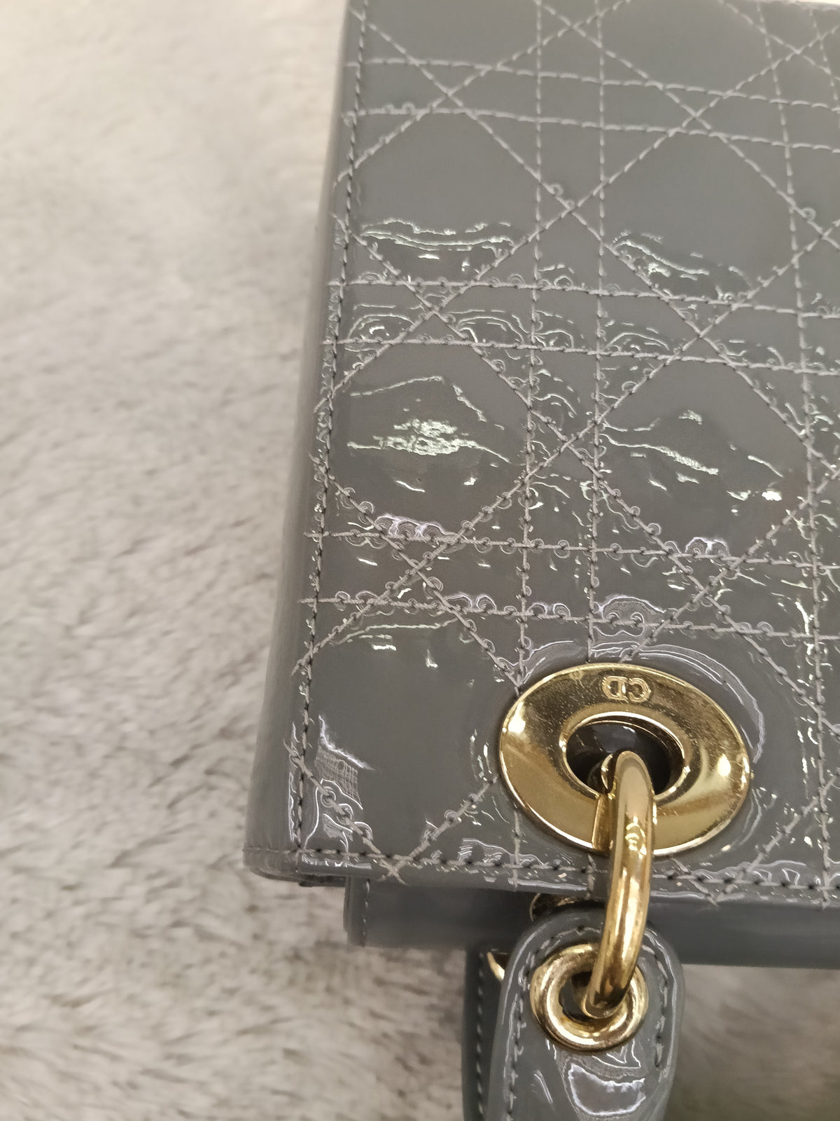 Lady Dior Small Patent Grey GHW 2021