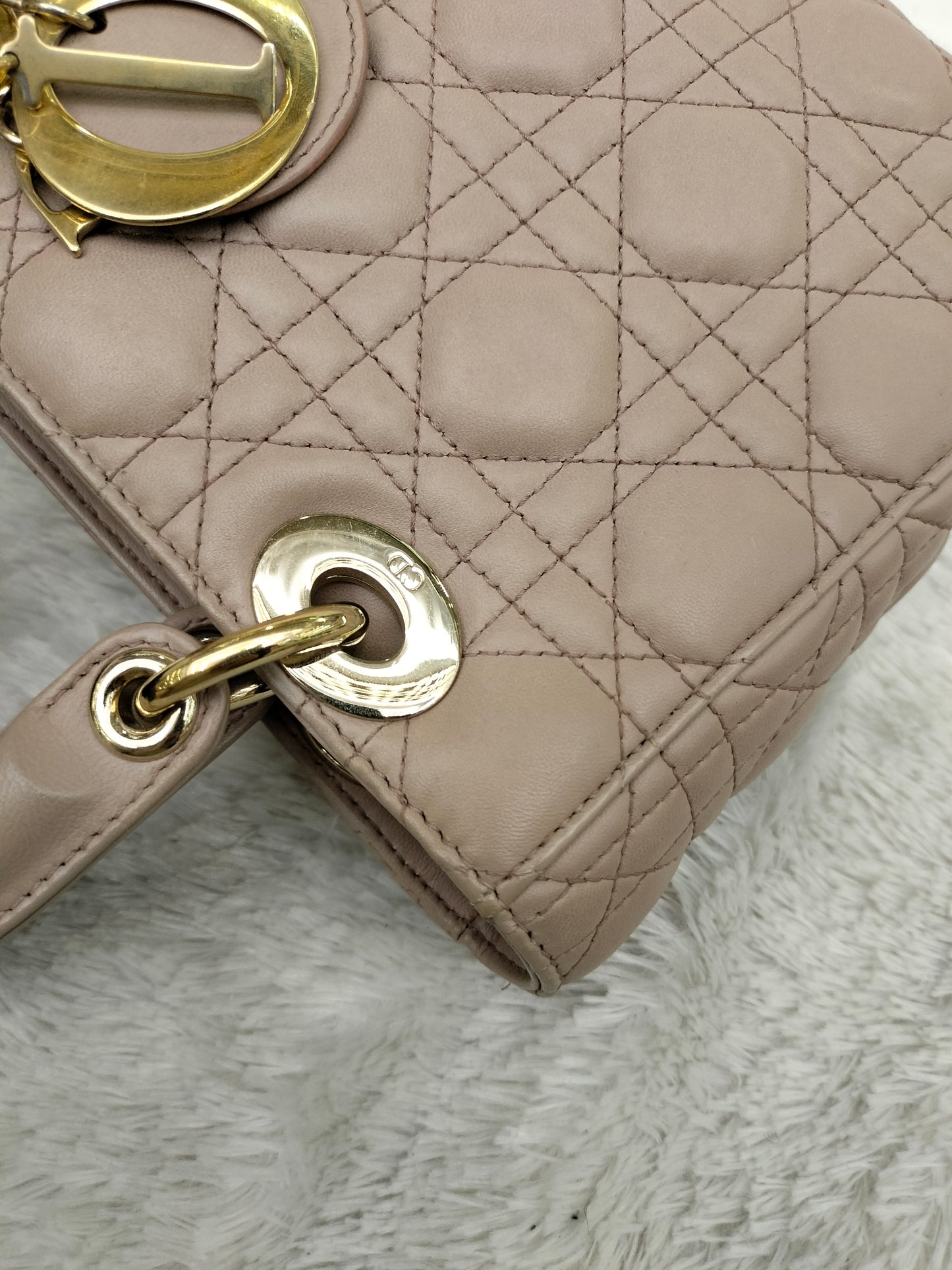 Lady Dior Small Lamb Taupe GHW 2018
