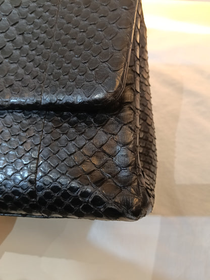 Chanel Coco Handle Medium Python Black RHW #23