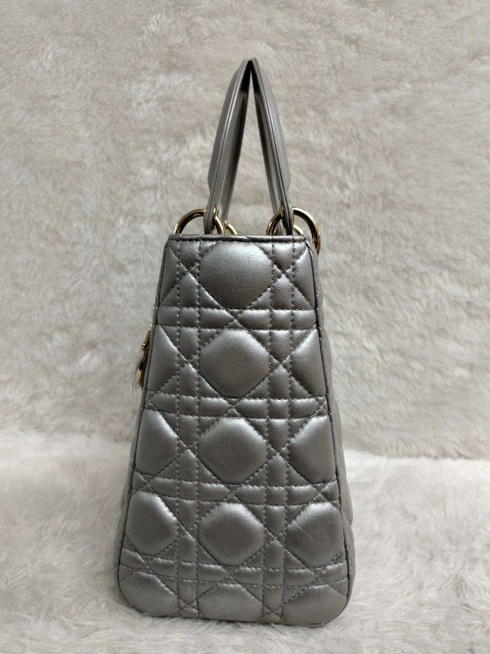 Lady Dior Medium Lamb Grey GHW (Rec 2020)