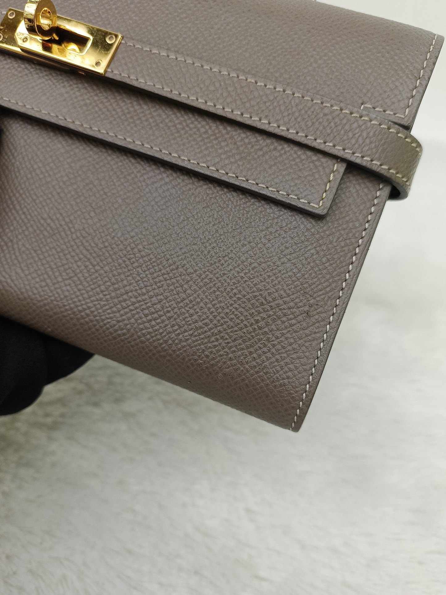 Hermes Kelly Wallet Epsom Etoupe GHW #D