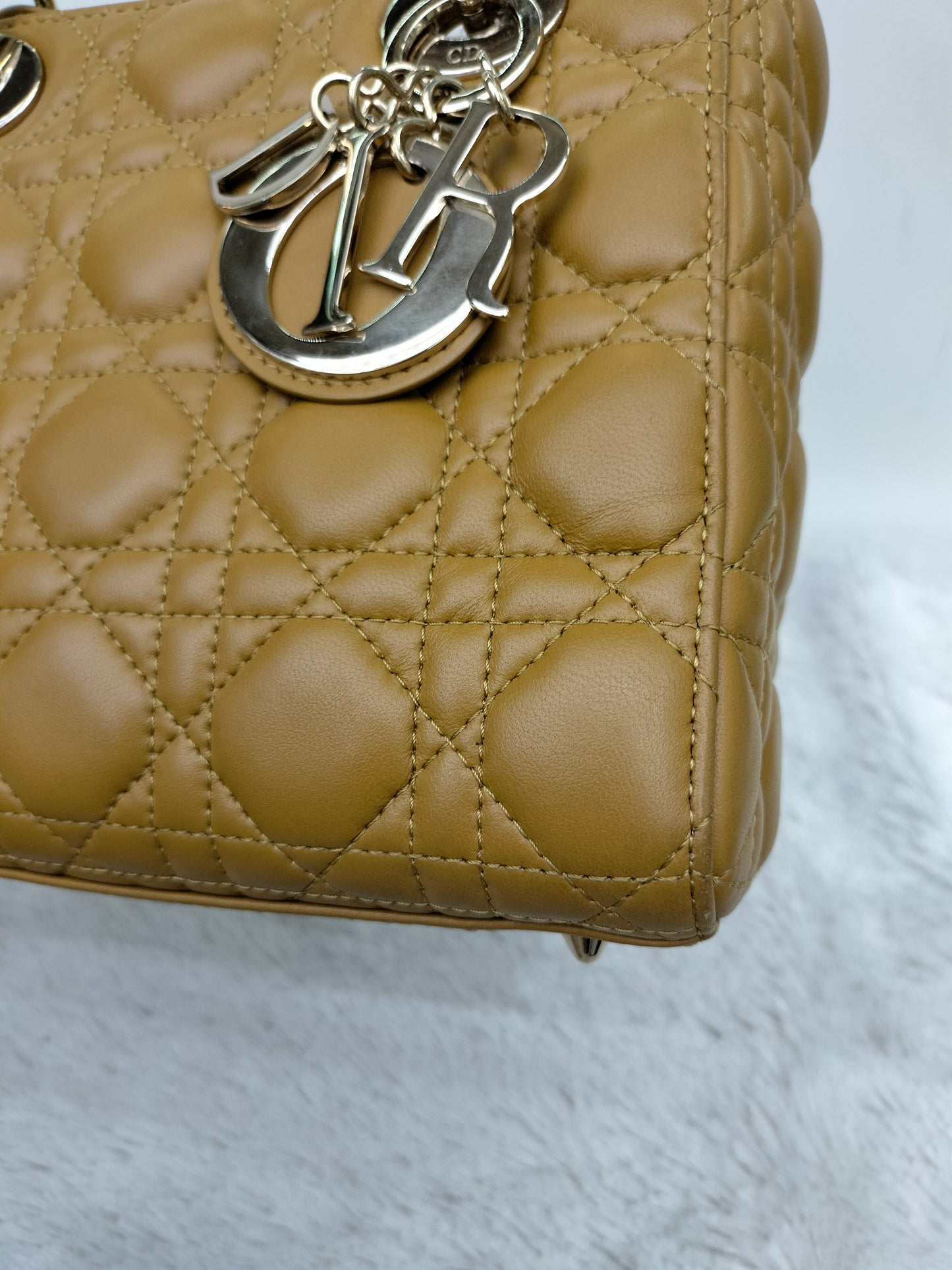 Lady Dior Small Amber Yellow GHW 2019