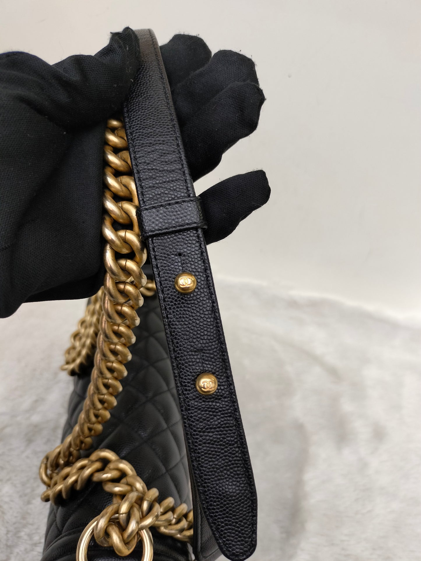 Chanel Boy 25 Caviar Black GHW #27