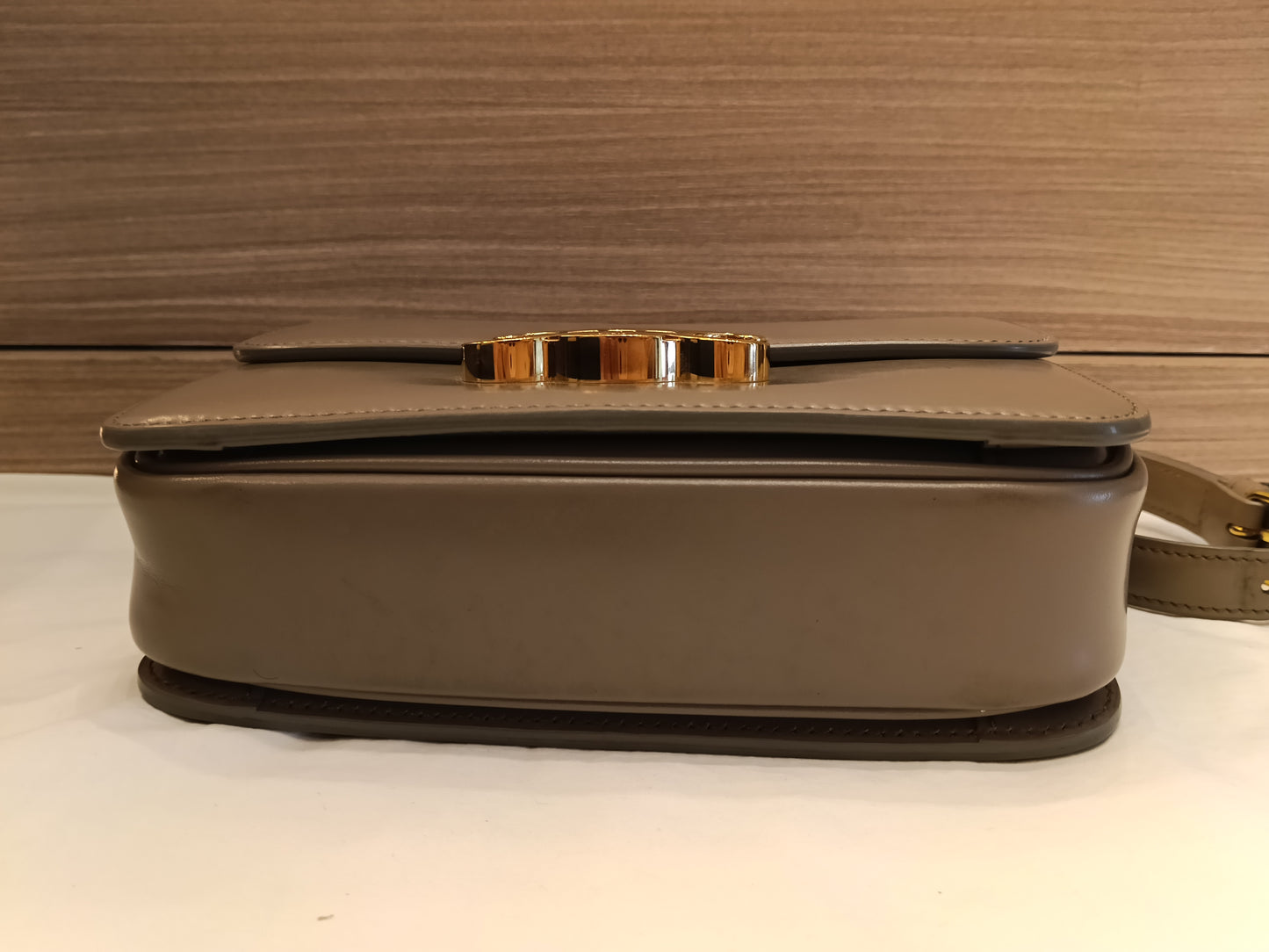 Celine Triomphe Teen Shiny Calfskin Pebble GHW 2022