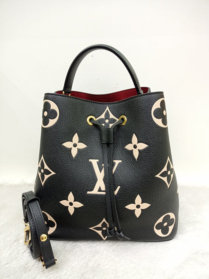 LV Neo Noe MM Monogram Empreinte Noir Creme (CHIP)