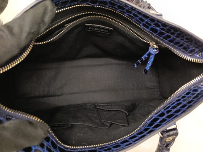 *NEW* Balenciaga Small City Edge Croco Blue SHW 2023