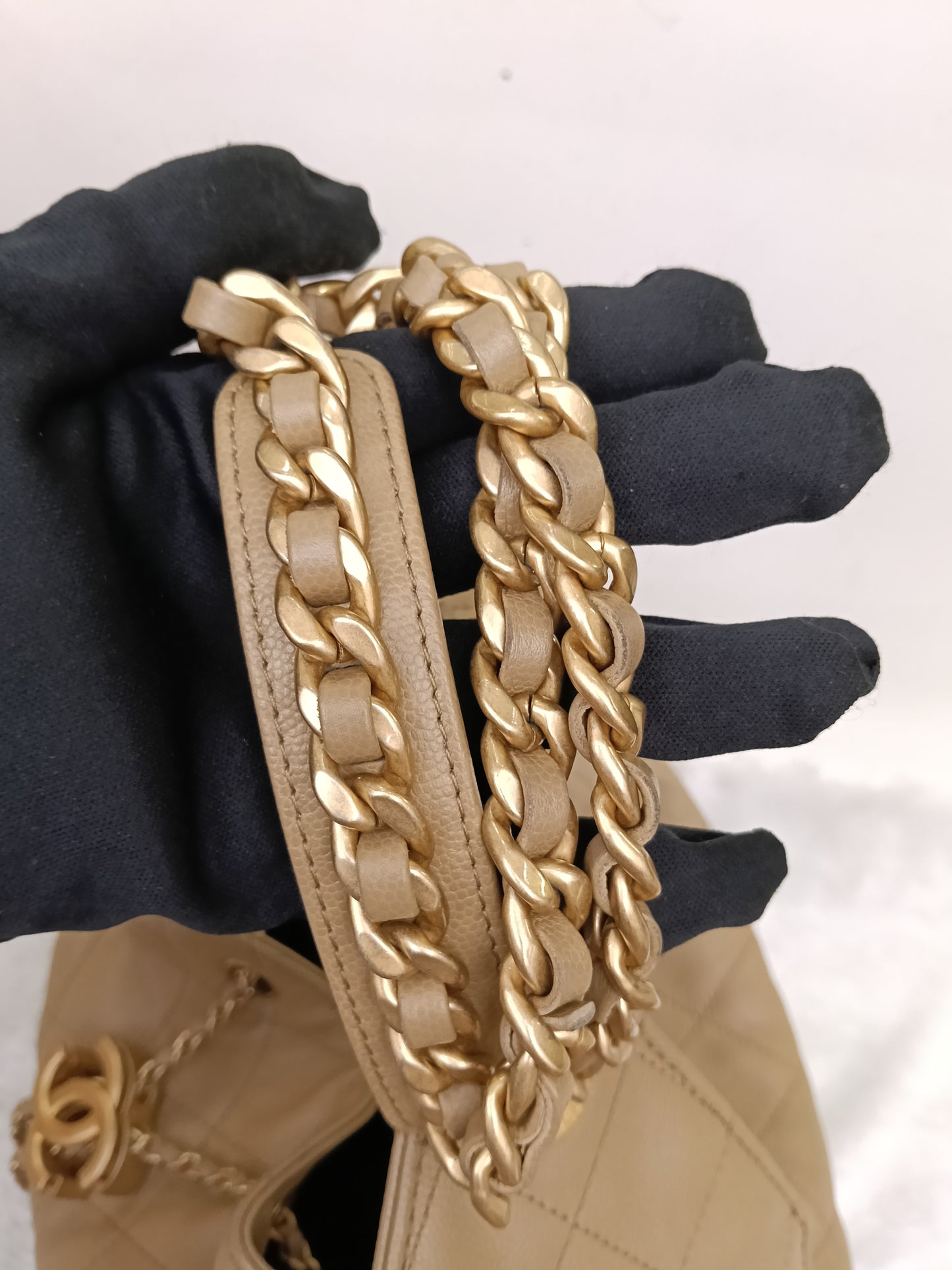 Chanel C25 Medium Caviar Dark Beige GHW (CHIP)