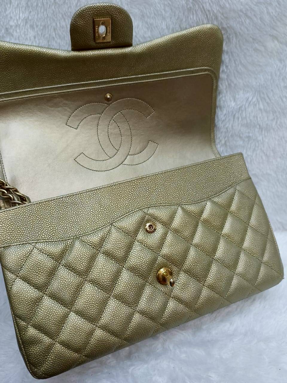 Chanel Jumbo Caviar Gold GHW DF #21