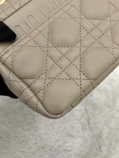 Dior Caro Small Supple Cannage Beige GHW 2023