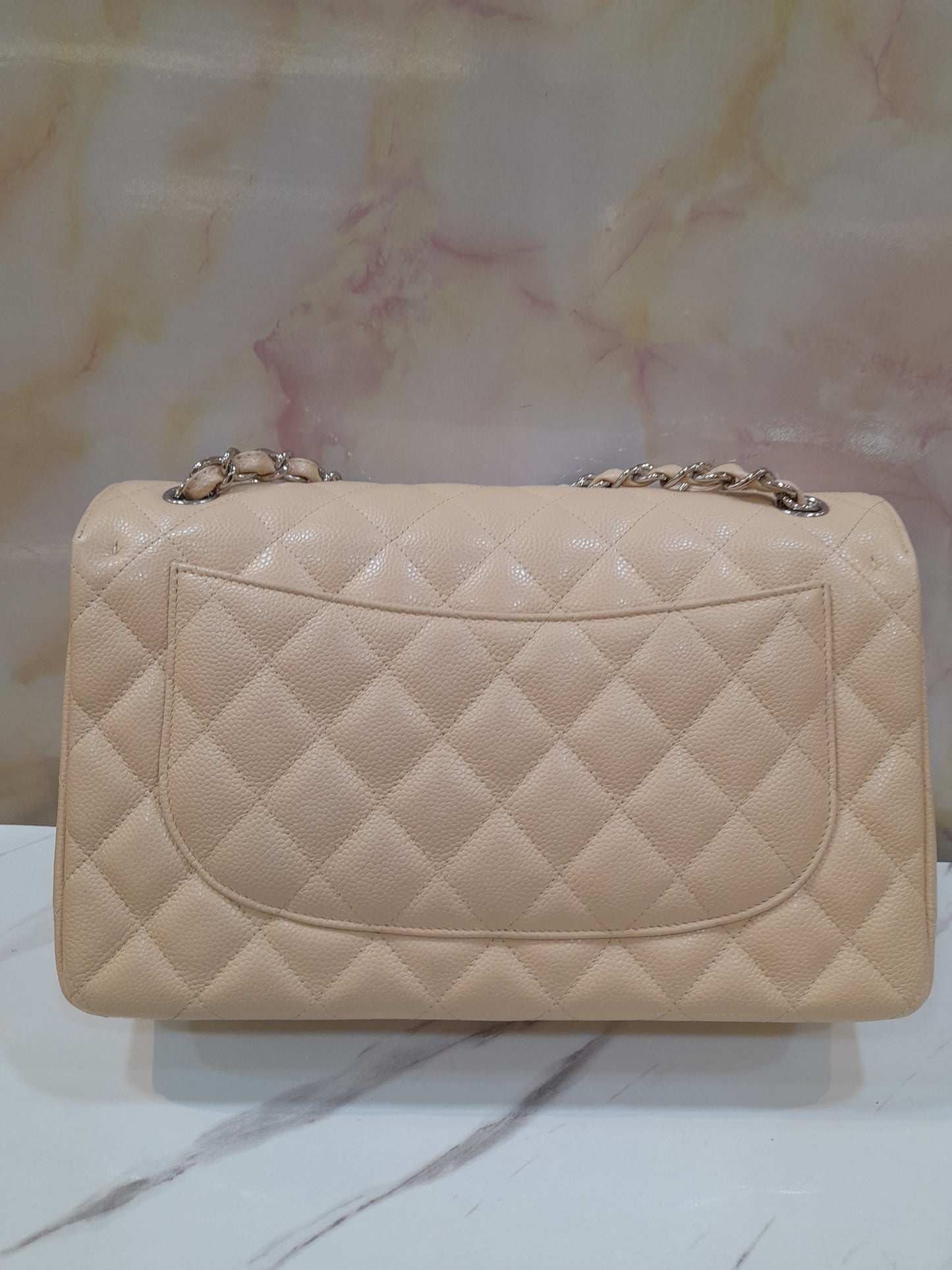 Chanel Jumbo Caviar Beige SHW DF #14