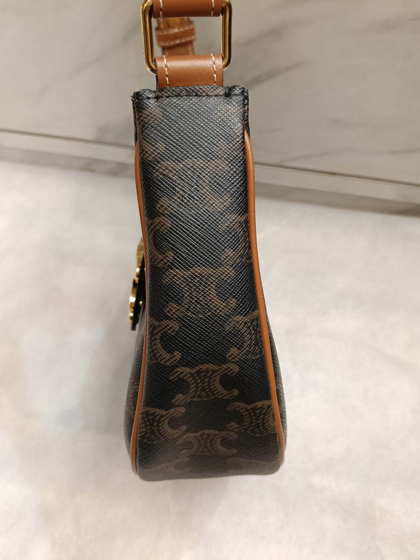 Celine Ava Triomphe Calfskin Tan GHW 2023