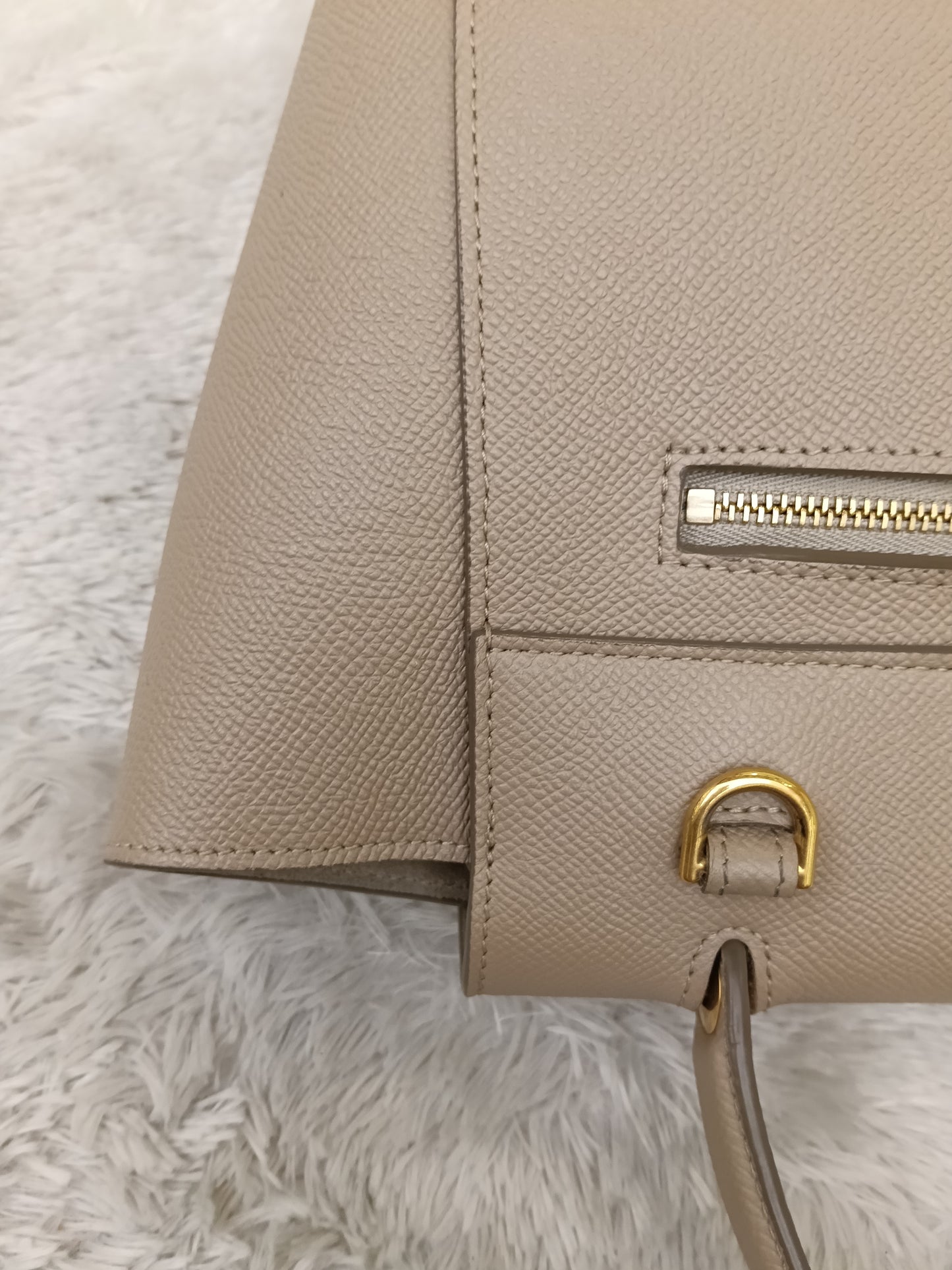 Celine Micro Belt Grained Light Taupe GHW 2021