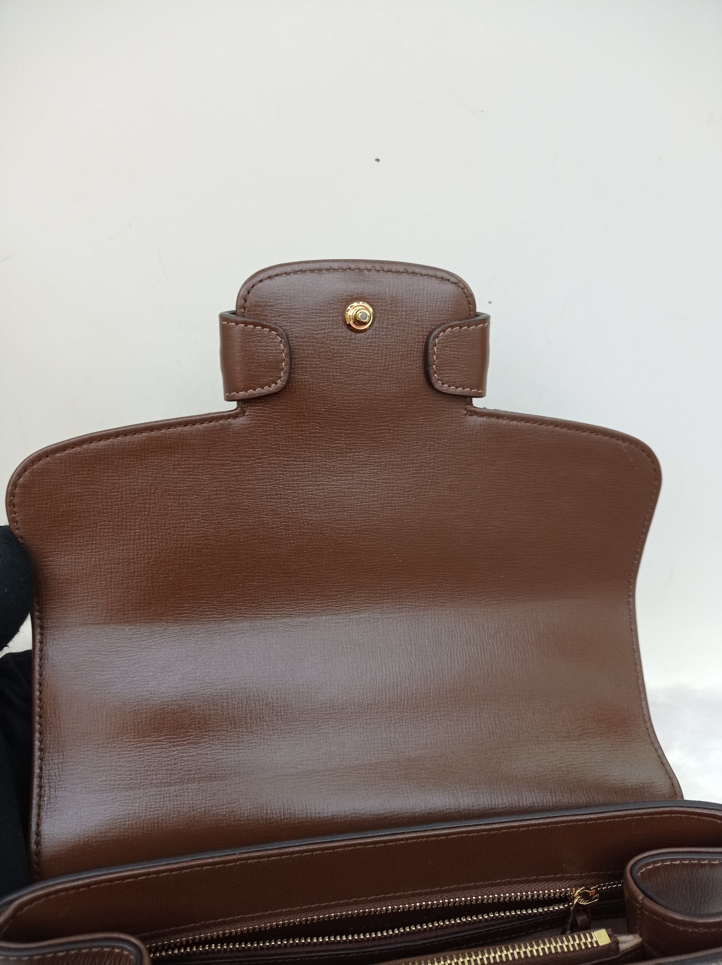 Gucci Top Handle Horsebit Medium Brown GHW