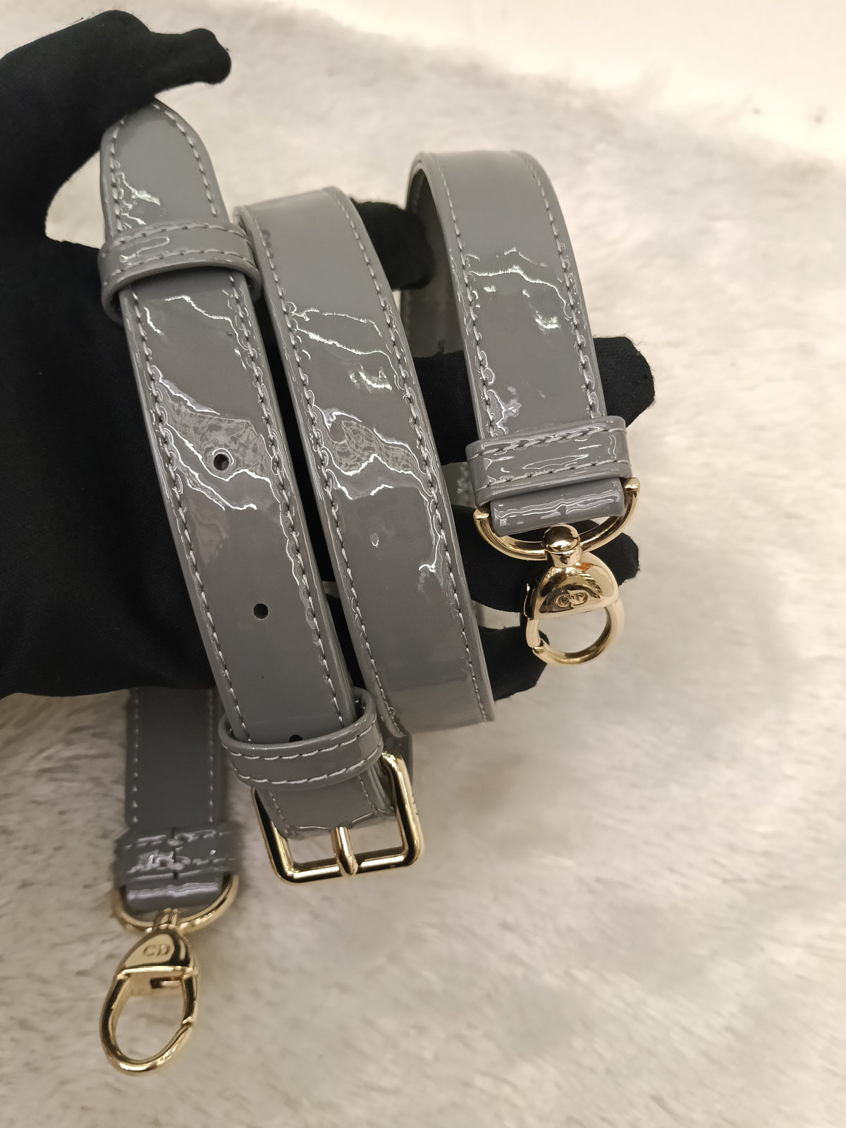 Lady Dior Small Patent Grey GHW 2021