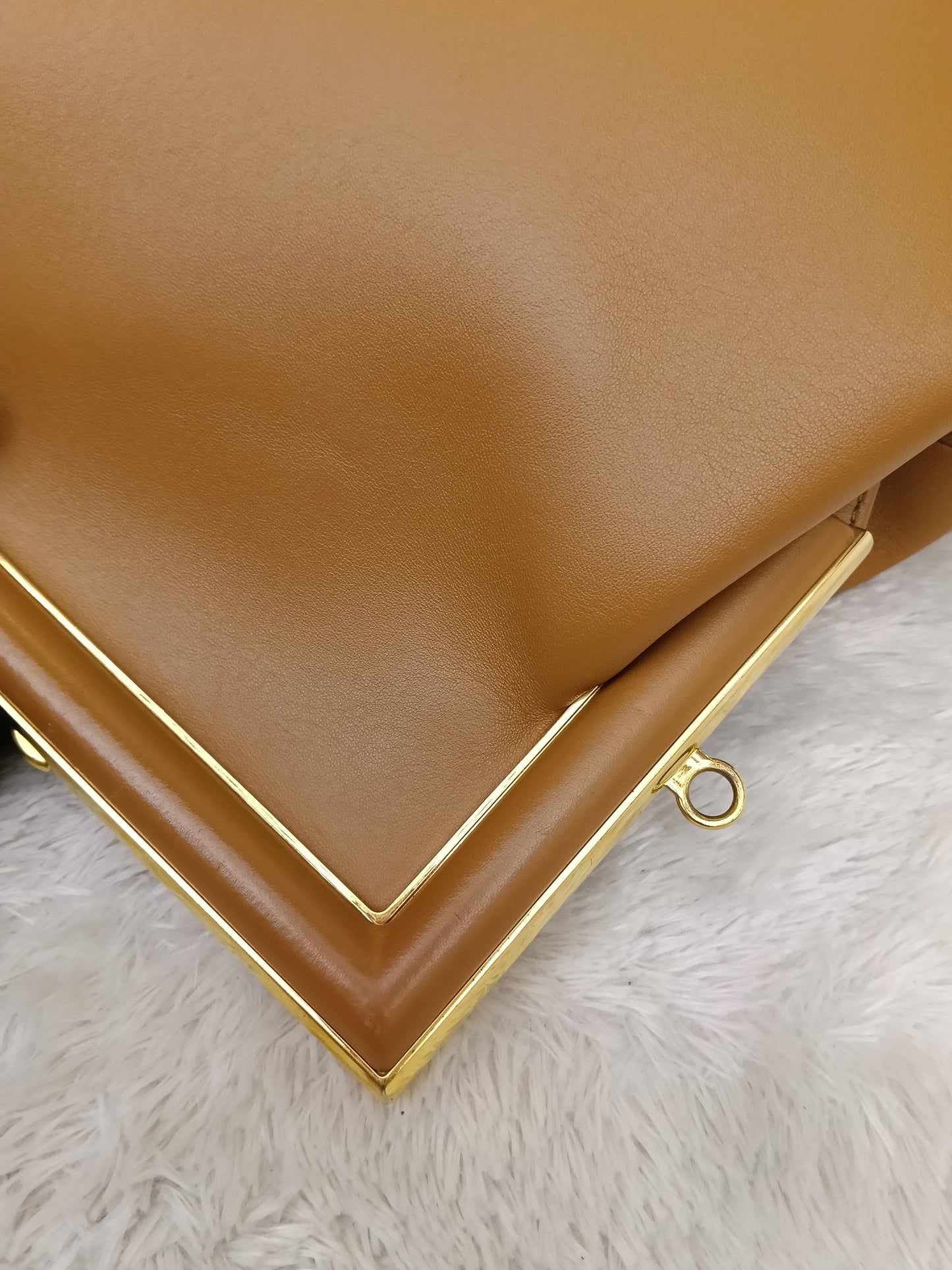 Fendi First Caramello Medium Calfskin Brown Beige GHW