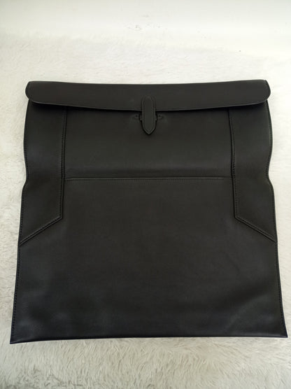 Hermes Plit Plat Clutch Evercolour Black #A