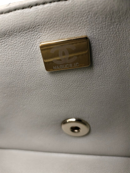 Chanel Mini Rectangular Lamb Light Grey LGHW (CHIP)