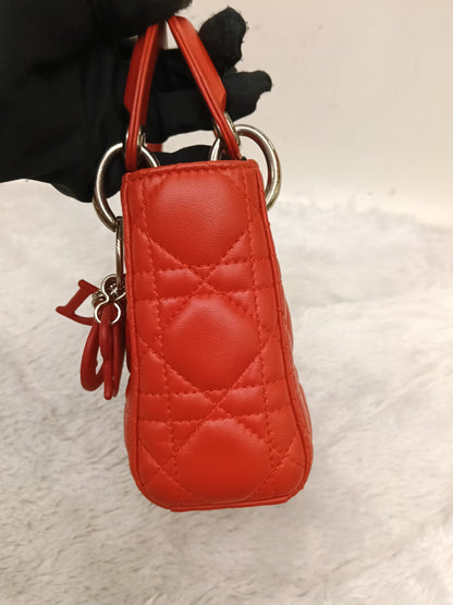 Lady Dior Micro Lamb Red SHW 2017