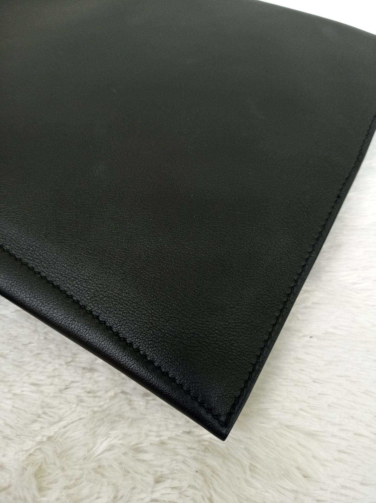 Hermes Plit Plat Clutch Evercolour Black #A