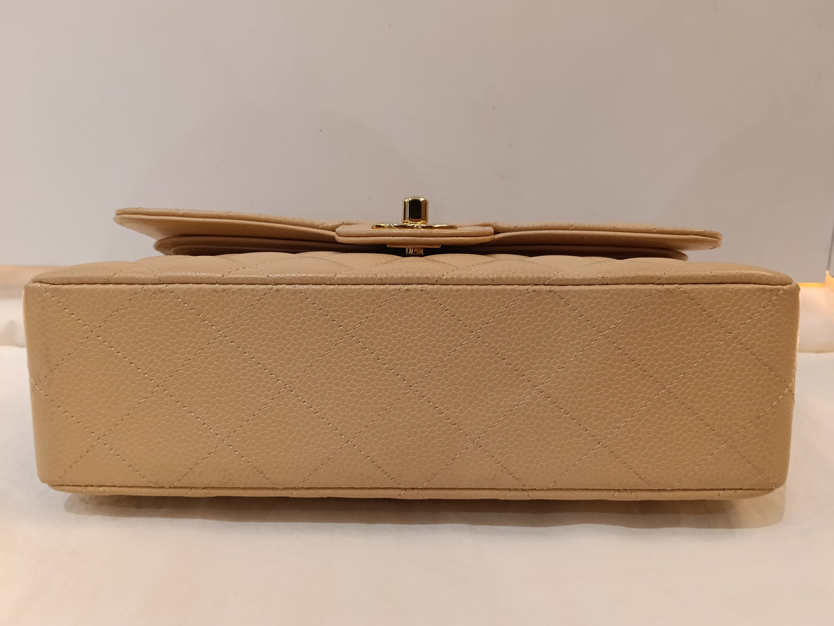 Chanel Small Caviar Beige GHW DF (CHIP)