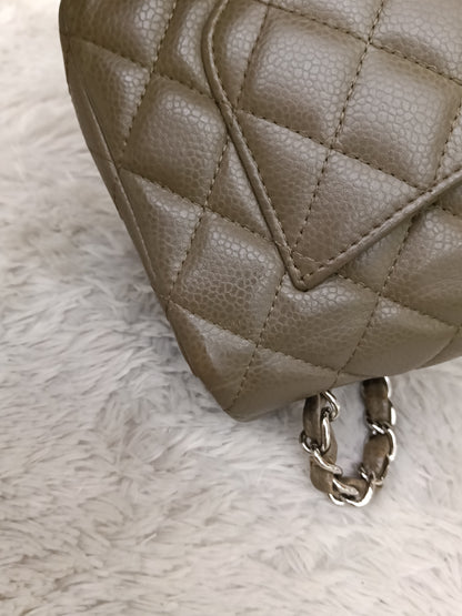 Chanel Mini Rectangular Caviar Khaki SHW SF #17