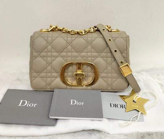 Dior Caro Small Supple Cannage Beige GHW 2023