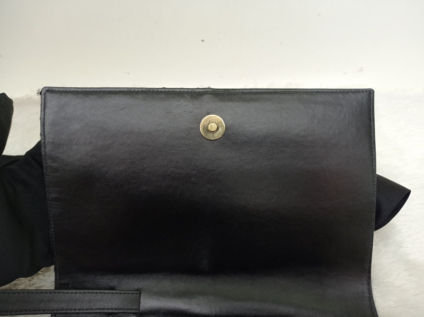Chanel Clutch Tweed Leather Lamb Chocolate Bar Camelia Black GHW #7
