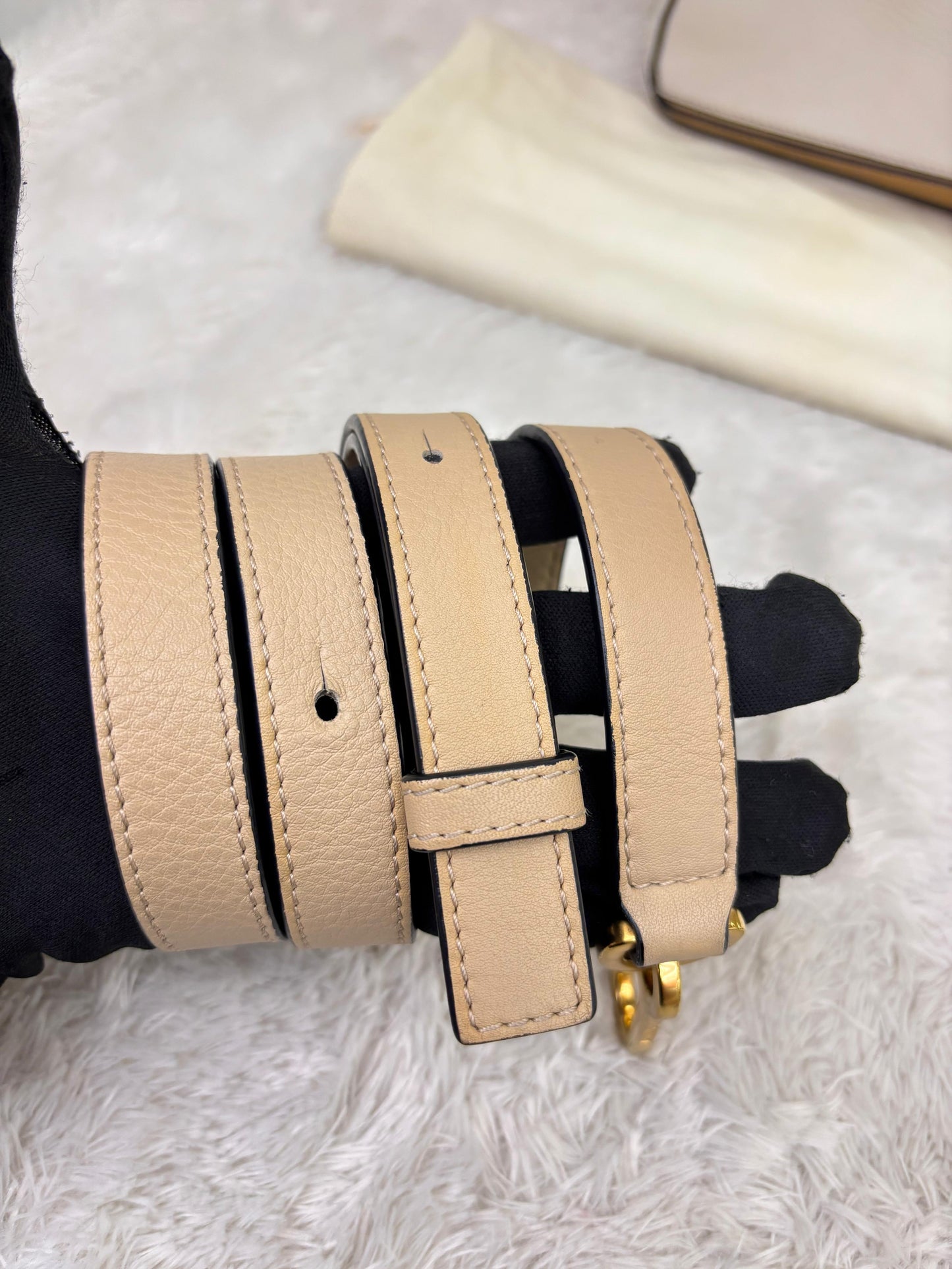 Loewe Puzzle Small Calfskin Dusty Beige Soft White GHW 2022