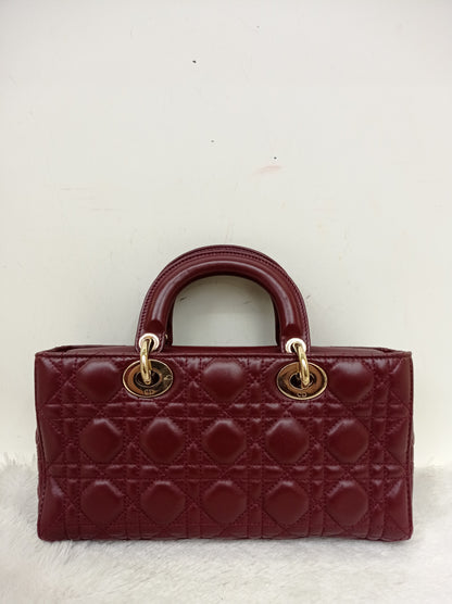 Dior Lady D'Joy Medium Lamb Burgundy GHW 2016