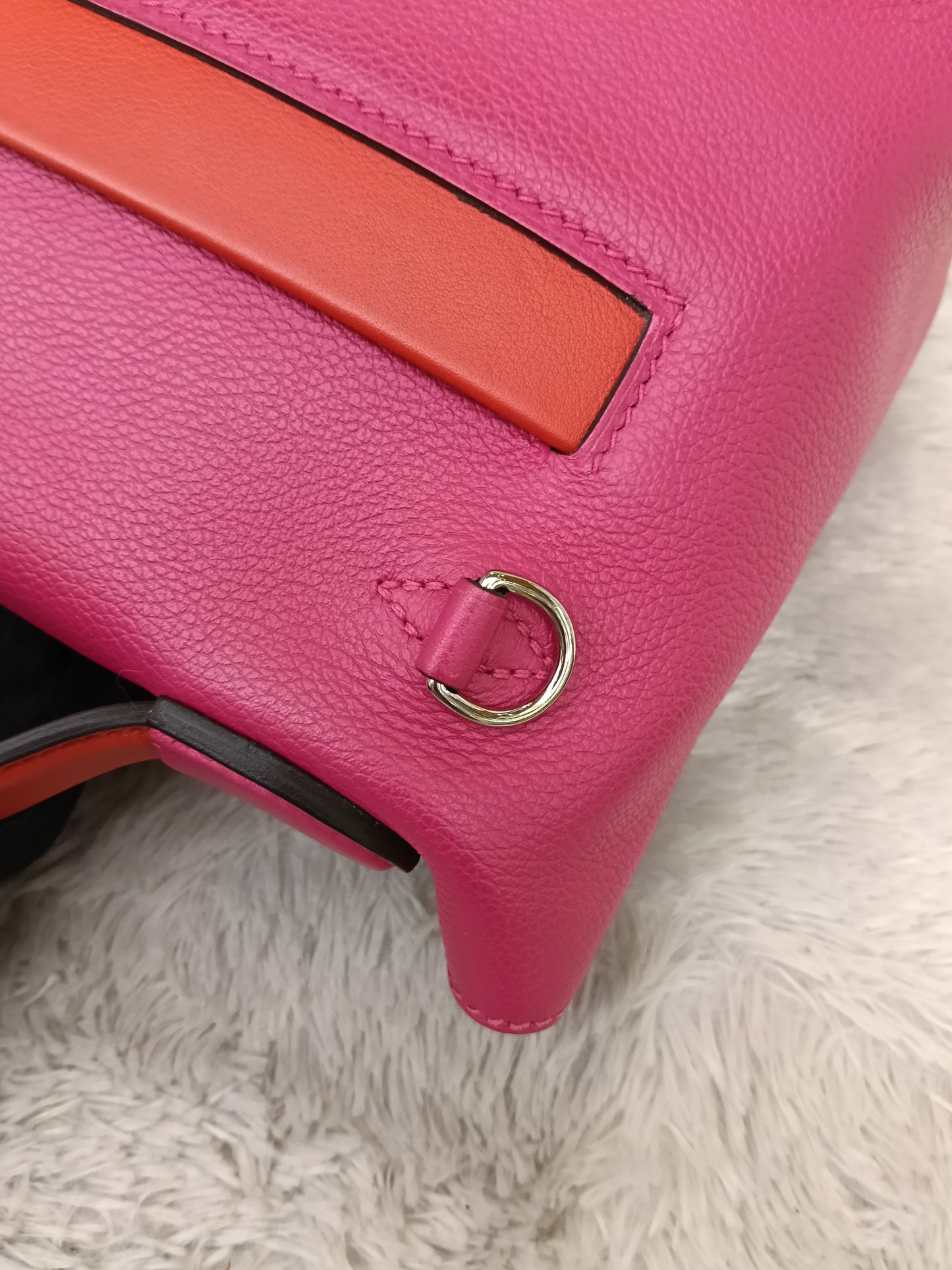 Hermes 2424 Mini Evercolour Swift Rose Mexico Rouge De Coeur PHW #Z