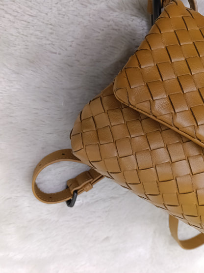 Bottega Veneta Nappa Intrecciato Flap Crossbody Camel RHW