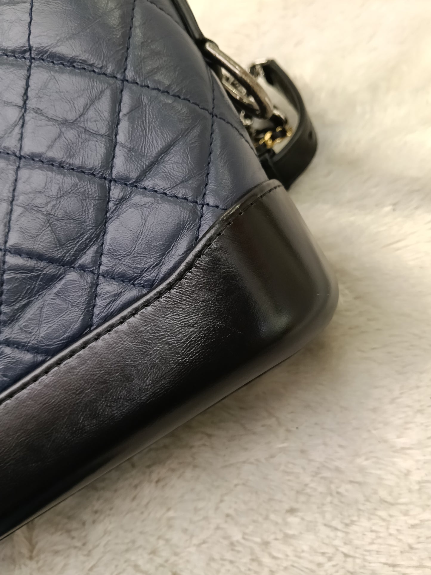 Chanel Gabrielle Small Calfskin Navy Black #27
