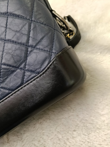 Chanel Gabrielle Small Calfskin Navy Black #27