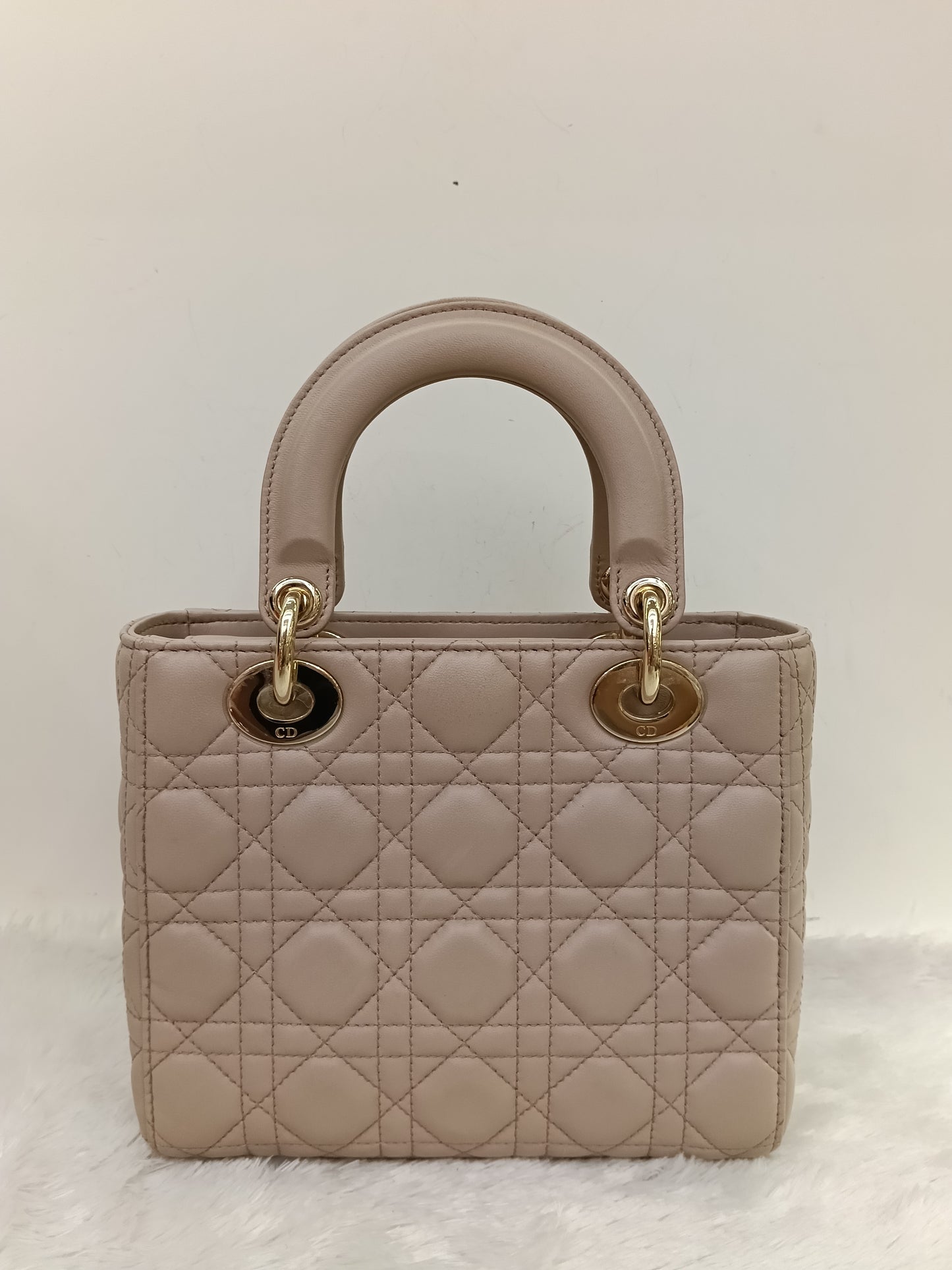 Lady Dior Small Lamb Taupe GHW 2017