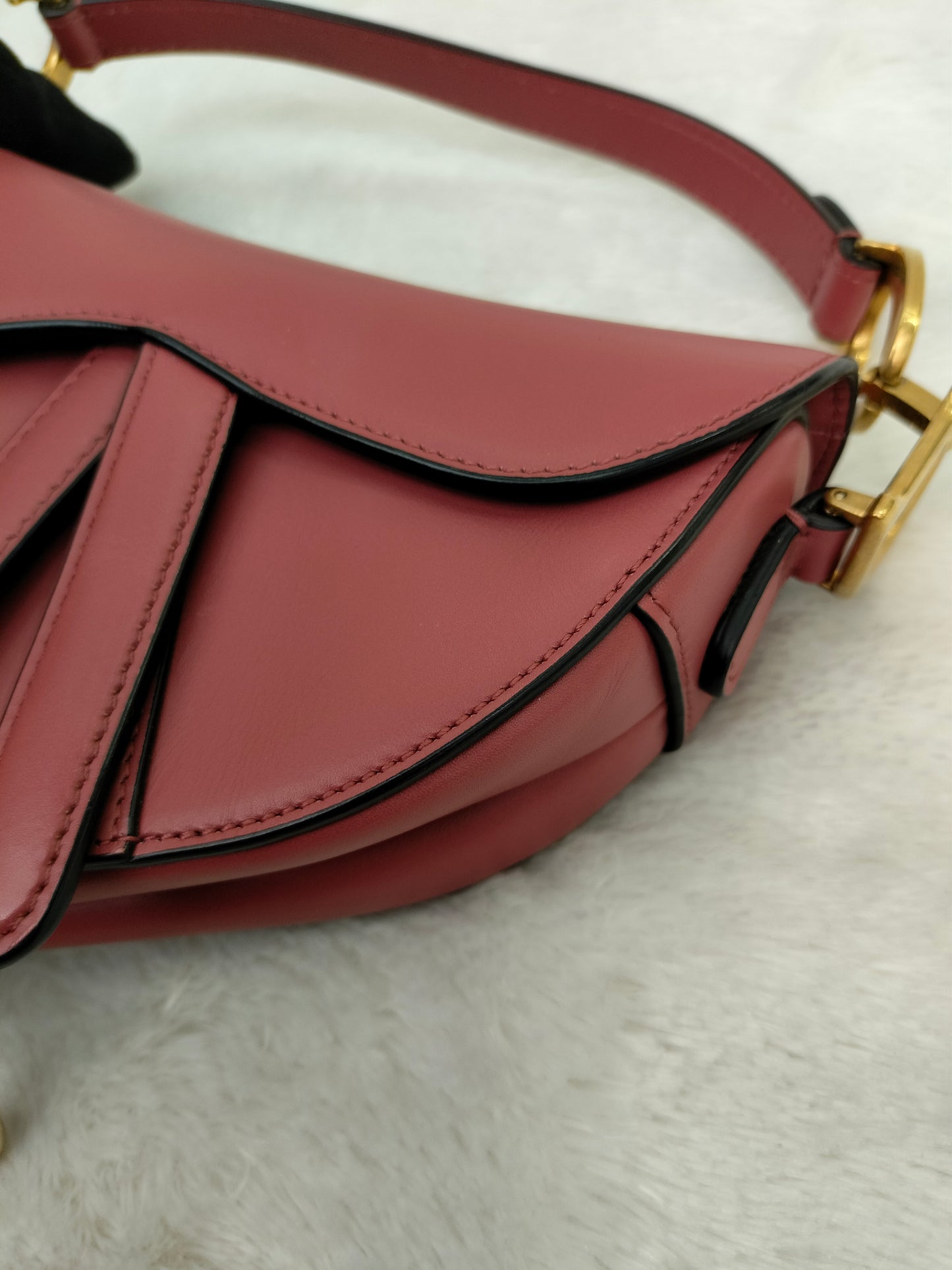 Dior Saddle Small Calfskin Pink Coral GHW
