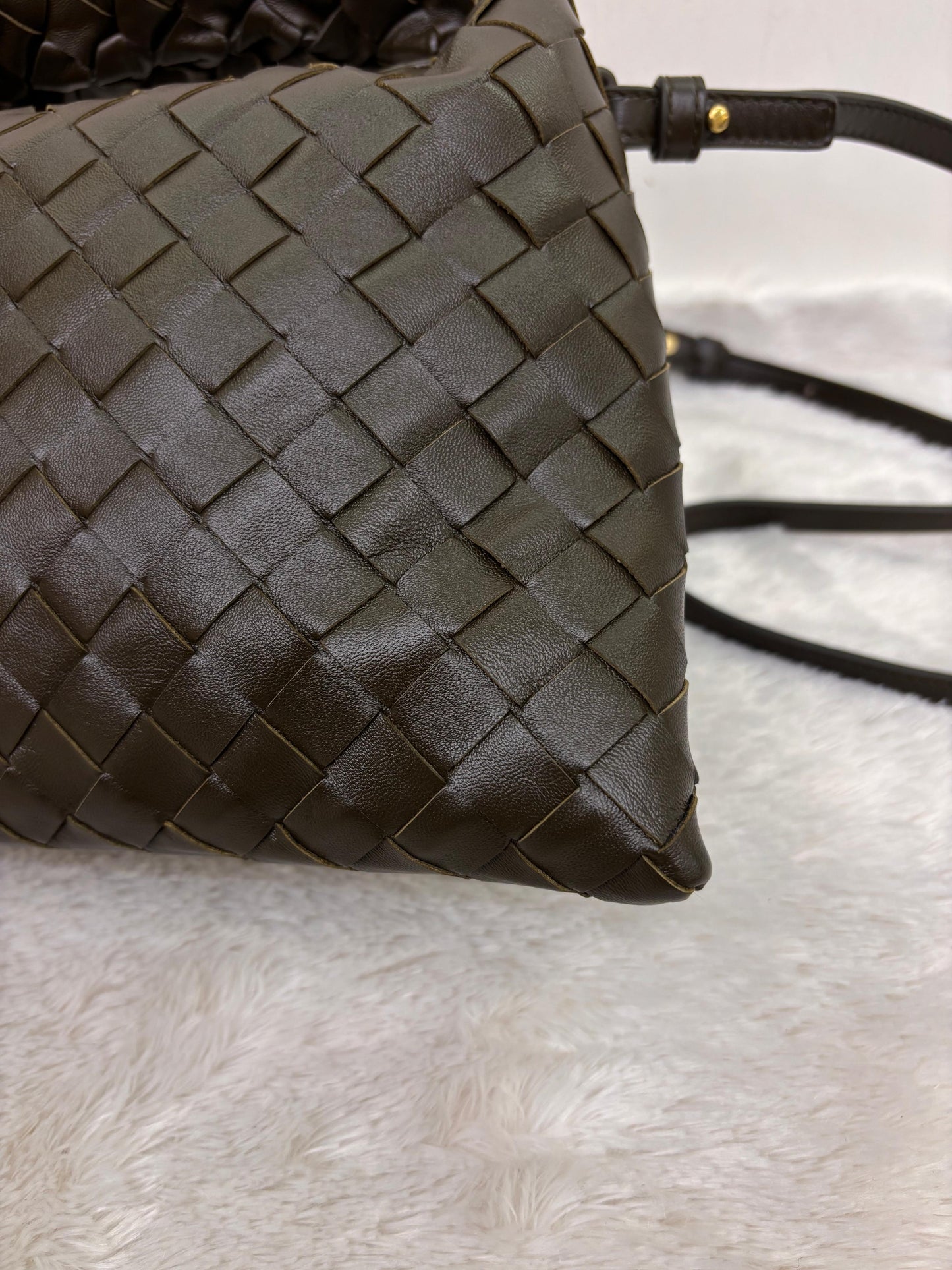 Bottega Veneta Hop Mini Khaki GHW