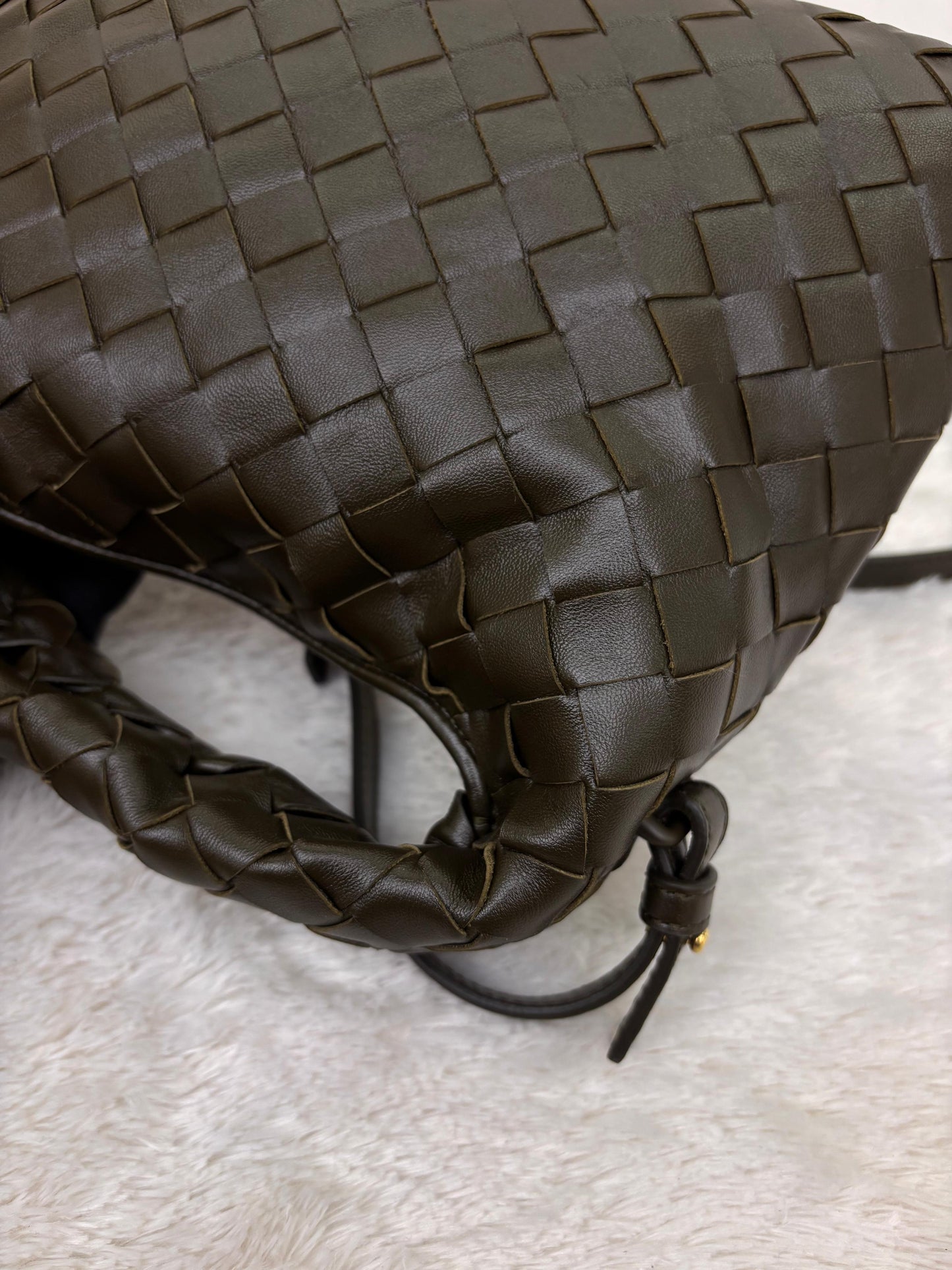 Bottega Veneta Hop Mini Khaki GHW