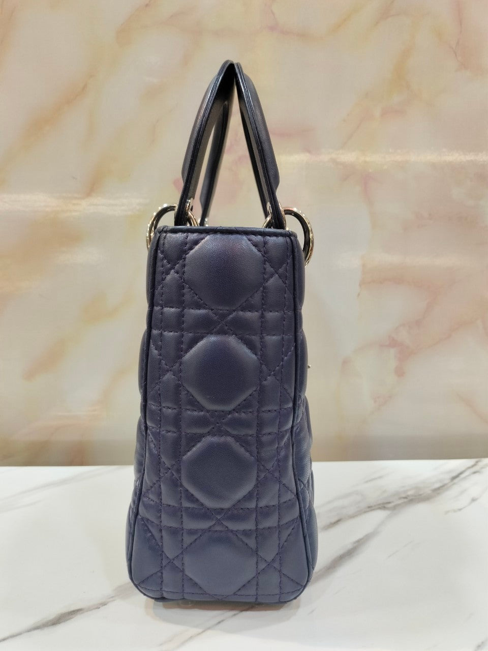 Lady Dior Small Lamb Navy SHW 2016