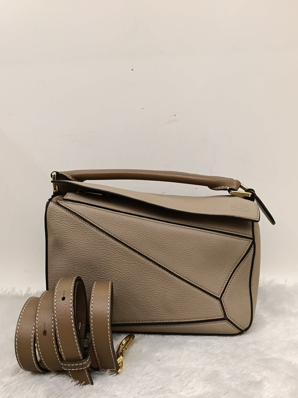 Loewe Puzzle Small Grained Sand Mink GHW 2020