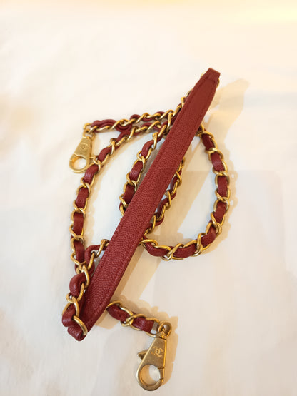 Chanel Bowling Top Handle Lizard Medium Caviar Red GHW #24