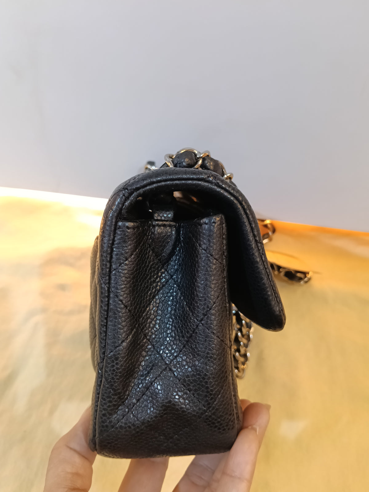 Chanel Mini Rectangular Caviar Black SHW SF #20