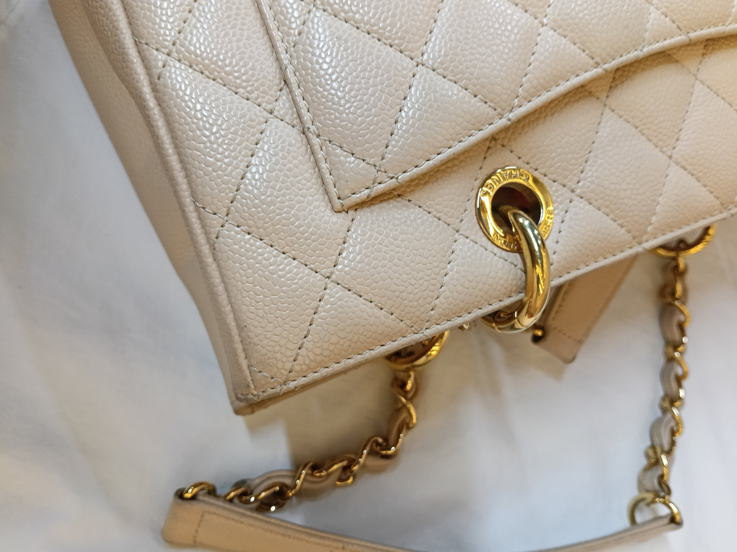 Chanel GST Caviar Beige GHW #16