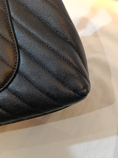 Chanel Coco Handle Medium Chevron Caviar Black GHW #26