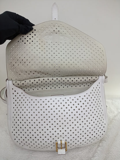 LV Saumur Perforated Limited Edition White Flore