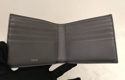 Dior Bifold Wallet Oblique Jacquard Ruthenium Grey Silver