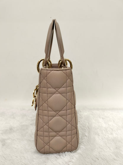 Lady Dior Small Lamb Taupe GHW 2018