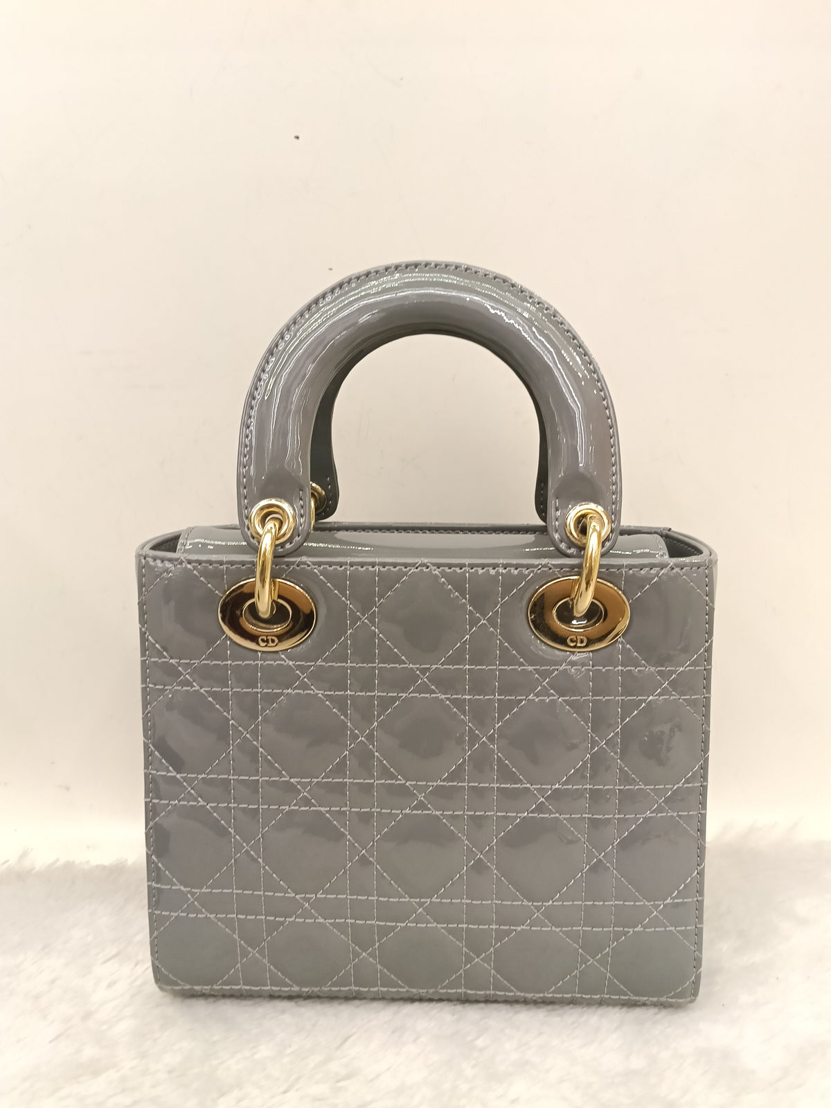 Lady Dior Small Patent Grey GHW 2021