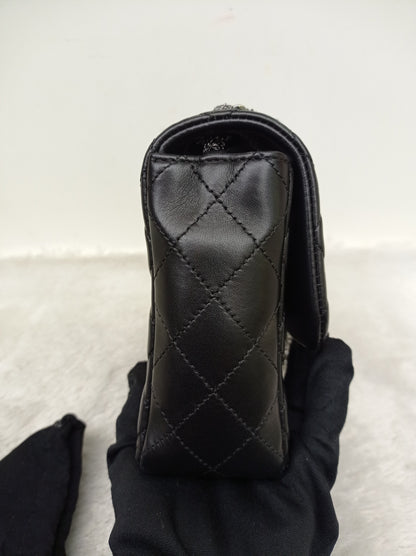Chanel Medium Westminster Pearl Flap Lamb Black SHW #21