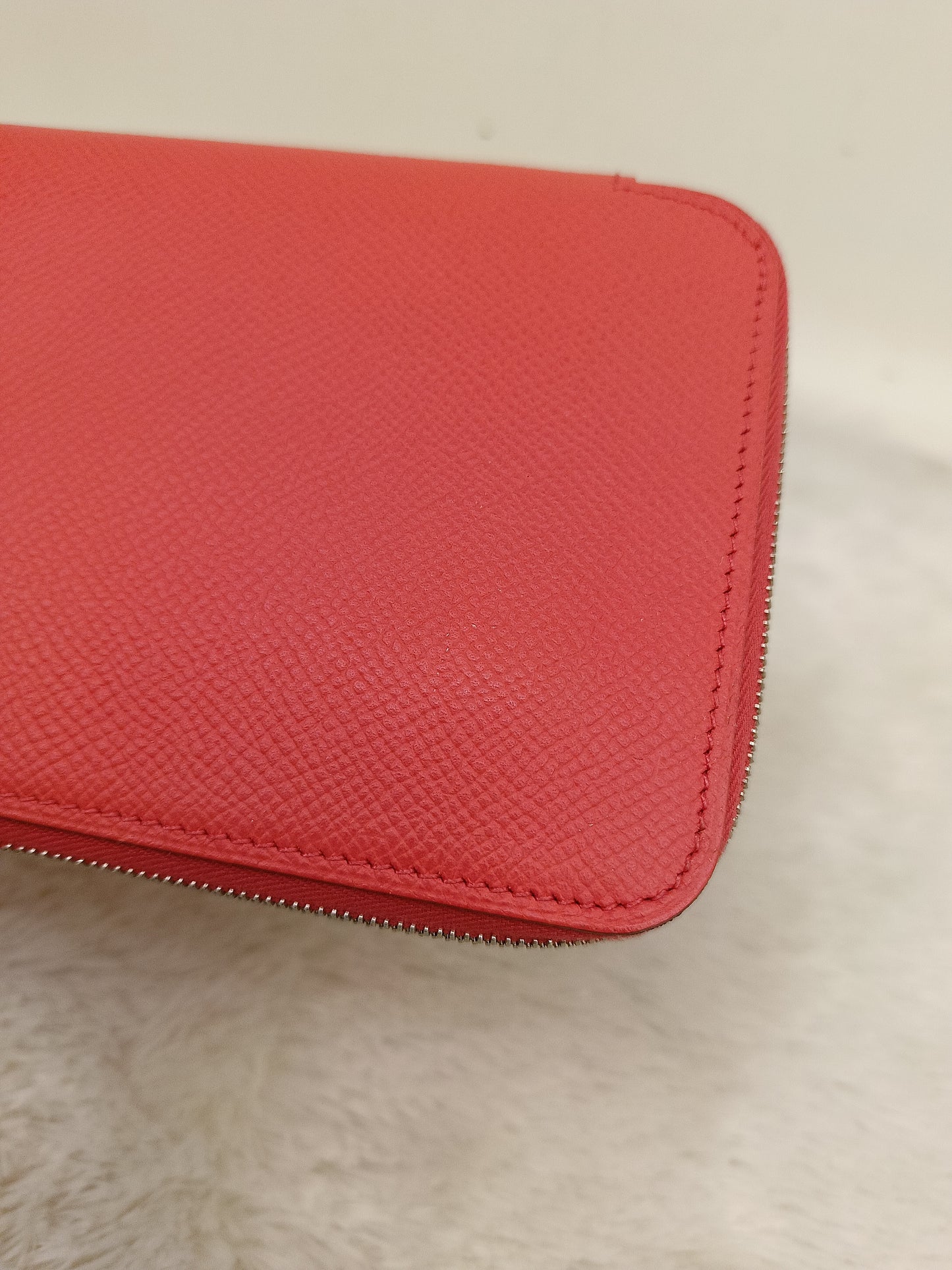 Hermes Azap Long Round Zip Wallet Epsom Orange Poppy PHW #T